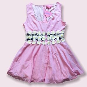 Dolls Kill Sugar Thrillz Pink Daisy Embroidered Cut Out Mini Dress Size M